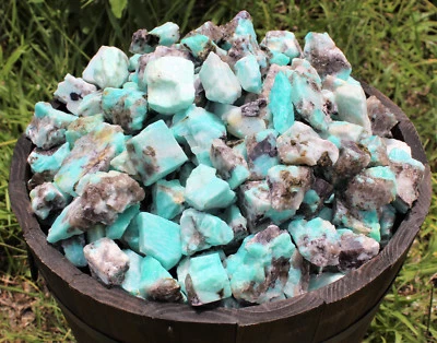 HUGE Wholesale 11 lb Lot Bulk Natural Rough Amazonite Crystal Healing Raw  - Image 1 of 4