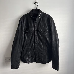 ALL SAINTS Leather Shirt Jacket MEDIUM Black Mens HOLMES Celebrity Over Biker L - Imagen 1 de 7