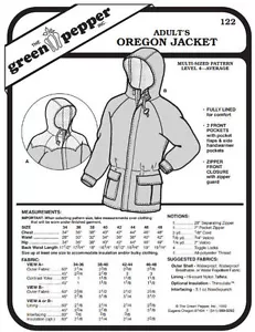 Adults' Oregon Jacket Coat #122 Sewing Pattern (Pattern Only) gp122 - Bild 1 von 1