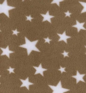 Material de tela de lana polar impreso - STARS BEIGE - Imagen 1 de 1