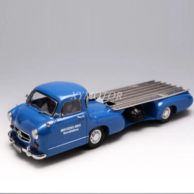 IVY 1:18 Benz Renntransporter Blaues wuuder TRANSPORTER 1954 Model Car Truck - Immagine 1 di 4