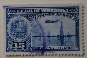Venezuela Airmail Stamp, 1938-39, sc#C85, Used - Picture 1 of 2