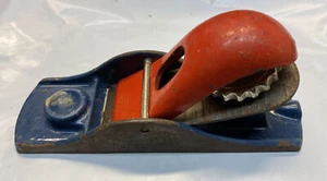 Vintage Stanley 6.5” Block Plane Sharp Red/Blue England - Picture 1 of 8