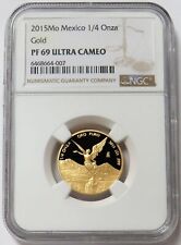 2015 MO GOLD MEXICO PROOF 500 MINTED 1/4 ONZA LIBERTAD NGC PF 69 ULTRA CAMEO 