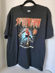 MARVEL SPIDER-MAN MEN'S SHORT SLEEVE T-SHIRT SIZE LARGE BLACK - Picture 1 of 4