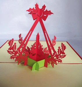 3D Pop Up Card Advent Candle Crown Christmas Kirigami Card Season's Greeting UK - Picture 1 of 4