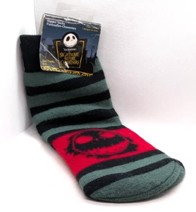 Nightmare Before Christmas Jack Skellington Red Black Gray Slipper Socks Sz 9-11 - Picture 1 of 12