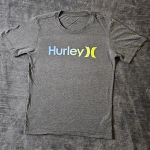 Hurley Shirt Boys L Gray Short Sleeve Youth Kids Logo Crew Neck - Picture 1 of 9