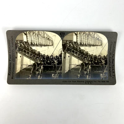 Fotos antiguas de la Primera Guerra Mundial Keystone View Co soldados estadounidenses volviéndose a casa EE. UU. 19194 Foto 1 de 4