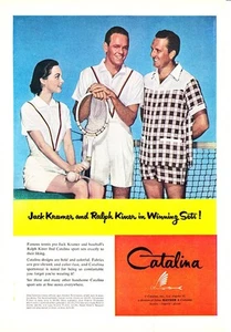 1955 Tennis Jack Kramer Baseball Star Ralph Kiner Catalina Sportswear print ad - Imagen 1 de 1