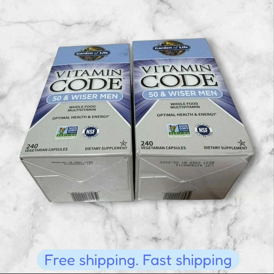 Multivitamínico 240ct PARA 2 Garden of Life Vitamin Code 50 & Wiser Men EXP06/2026+ Foto 1 de 2