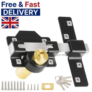 2x 50mm Doppel Weitwurf Torschloss 5 Schlüssel Garten Einfahrt Verriegelung beidseitig - Bild 1 von 7