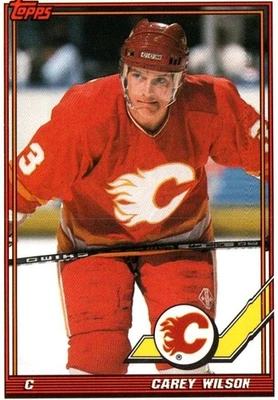 Carey Wilson C Flames Topps Ice Hockey Card No 85 1991 - Image 1 of 2