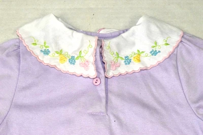 Vintage Toddler Shirt OshKosh 3T 90s Lavender Fancy Embroidered Collar Made USA - Image 1 of 4