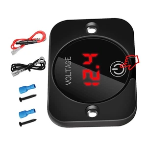 Touch ON/OFF Switch Energy Saving LED Volt Meter Gauge for 12V 24V Vehicles - Picture 1 of 12