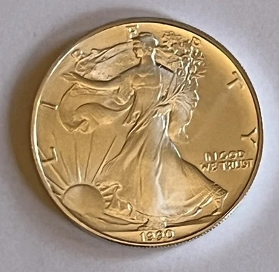 1990 American Silver Eagle BU 1 Oz US $1 Dollar U.S. Mint Brilliant Uncirculated - Image 1 of 4
