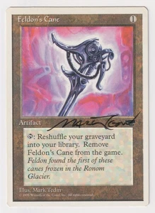 Signed Feldon's Cane HP Chronicles Artist Mark Tedin 1995 WOTC MTG Magic Vintage - Picture 1 of 2