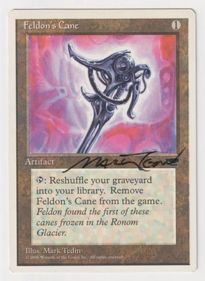 Signed Feldon's Cane HP Chronicles Artist Mark Tedin 1995 WOTC MTG Magic Vintage - Image 1 of 2