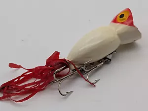 Señuelo de Pesca Hula Popper Japón Vintage Rojo Brillante y Blanco-Falda-Envío Gratis. - Imagen 1 de 11