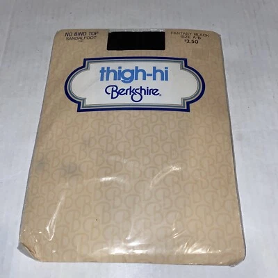 Sandalia vintage de los 80 BERKSHIRE Thigh-Hi Fantasy negra talla A-B sin encuadernación superior  Foto 1 de 4