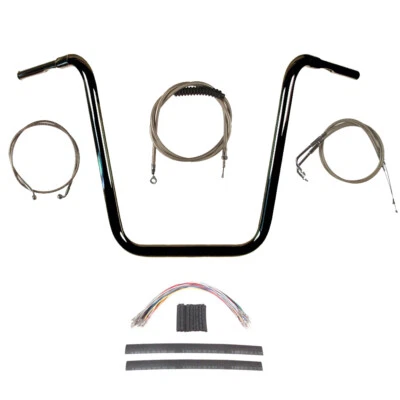 Kit de manillar Ape Hanger 2008-2011 Harley-Davidson Dyna Fat Bob 1/4" negro 20" Foto 1 de 3