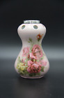 Antique 1913 London Sterling Silver Topped Pink Porcelain Posy Vase