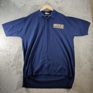 Majestic Shirt Men's XL Navy Blue Notre Dame Irish Gameday Polo Vintage - Picture 1 of 7