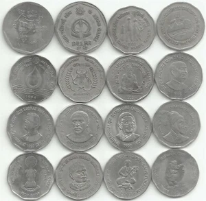 India Rupees 2, XF/UNC Set of 16 Commemorative Coins minted between 1982-2003 - Picture 1 of 2