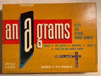 VINTAGE 1963 TRANSOGRAM ANAGRAMS PLAY 7 WORD GAMES - Image 1 of 2