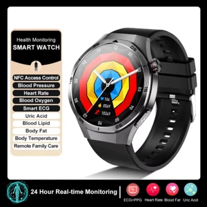 Medical Grade Diagnosis Men Smart Watch ECG Blood Pressure Blood Fat Uric Acid T - Picture 1 of 12