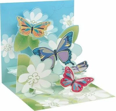 Any Occasion Greeting Card Garden Butterflies 3D Pop Up Card Up With Paper - Image 1 of 2