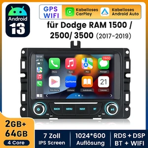 7" Android 13 autoradio Für Dodge ram 1500 2500 3500 carplay GPS touchscreen DE - Bild 1 von 18