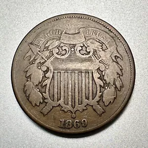 1869 2 CENT PIECE VG BETTER DATE #6352 - Picture 1 of 2