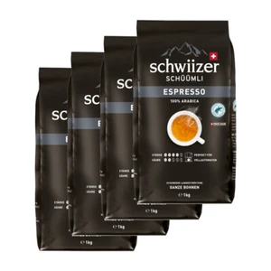 Schwiizer Schüümli Espresso Bohnen 4 x 1Kg (1,59 EUR/100 g)