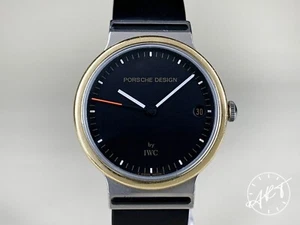 *Rare* Porsche Design by IWC 18K Gold Bezel Black Dial 32mm Quartz Watch - Picture 1 of 5