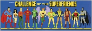 CHALLENGE Of The SUPERFRIENDS Print Hanna Barbera Justice League Batman WW - Picture 1 of 1
