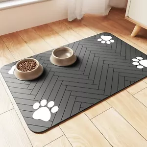 Absorbent Pet Feeding Mat - Waterproof Placemat for Dog & Cat Food Bowls - Picture 1 of 12