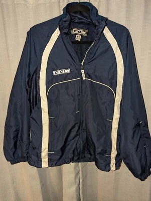 Chaqueta de Hockey CCM Junior Azul Marino Negro Blanco Talla Mediana Abrigo de Pista Siglo  Foto 1 de 4