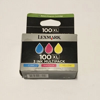 Genuine Lexmark 100XL 14N0684 Color Multi Pack Ink Cartridges new sealed 3 Pack - Image 1 of 4