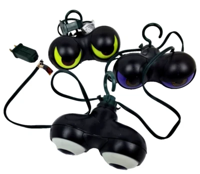One Halloween Lights Spooky Eyes String Blinking Monster Peepers Yard Prop - Image 1 of 4