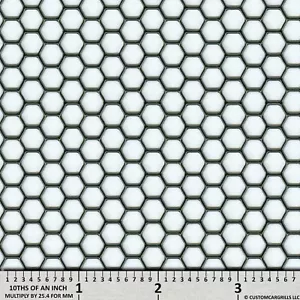 CCG UNIVERSAL 16" x 48" PERF HEXAGON ALUMINUM GRILL MESH SHEET BLACK POWDER COAT - Picture 1 of 12