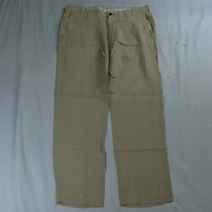 Brooks Brothers 35 x 29 Beige Glenn Plaid Linen Fitzgerald Mens Dress Pants - Picture 1 of 9