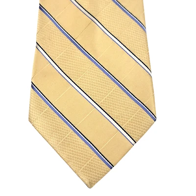 Jones New York мужской галстук желтый синий в полоску 100% шелк дизайнерский галстук 60 «x 4» - Изображение 1 из 4