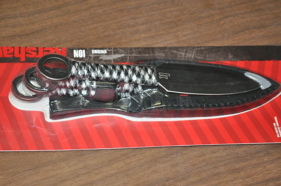 Kershaw 1747BWX Ion - Hoja de doble filo con acabado BlackWash de 4,5” - Envuelto en Prarcord Foto 1 de 3