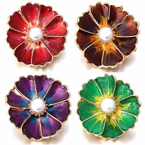 Dije de jengibre de flor grande con botón de 20 mm para pulseras personalizadas - Imagen 1 de 13