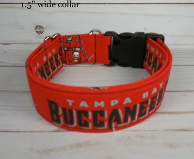 TERRI'S DOG COLLARS TAMPA BAY BUCCANEERS NFL Terri's Dog Collar custom made adjustable m/w fabric