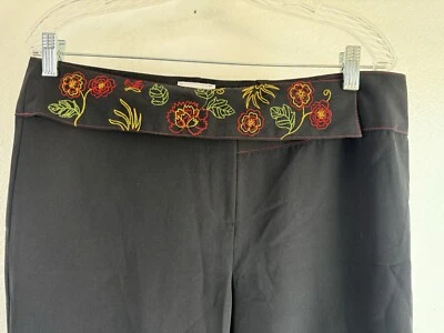 Pantalones de vestir Clio bordado floral cinturón talla 12 vintage hechos en EE. UU. Foto 1 de 4