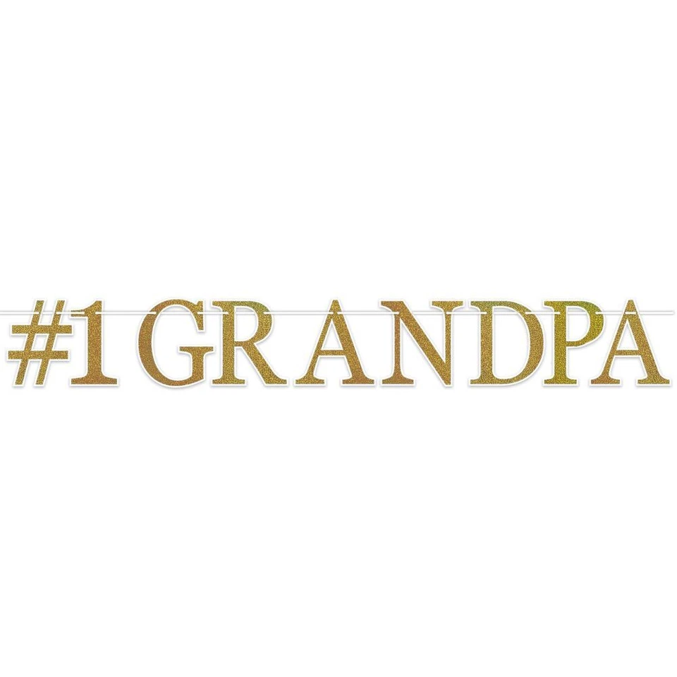 #1 Grandpa Streamer 6.75" x 4' 9" Paper Fathers Day Birthday Party Supplies - Image 1 of 1