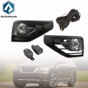 For 17-19 For Nissan Pathfinder Clear Lens Pair Fog Light Lamp+Wiring+Switch Kit - Picture 1 of 12