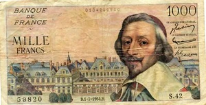 Europe, France 1000 Francs 1.7.1954 - Picture 1 of 2